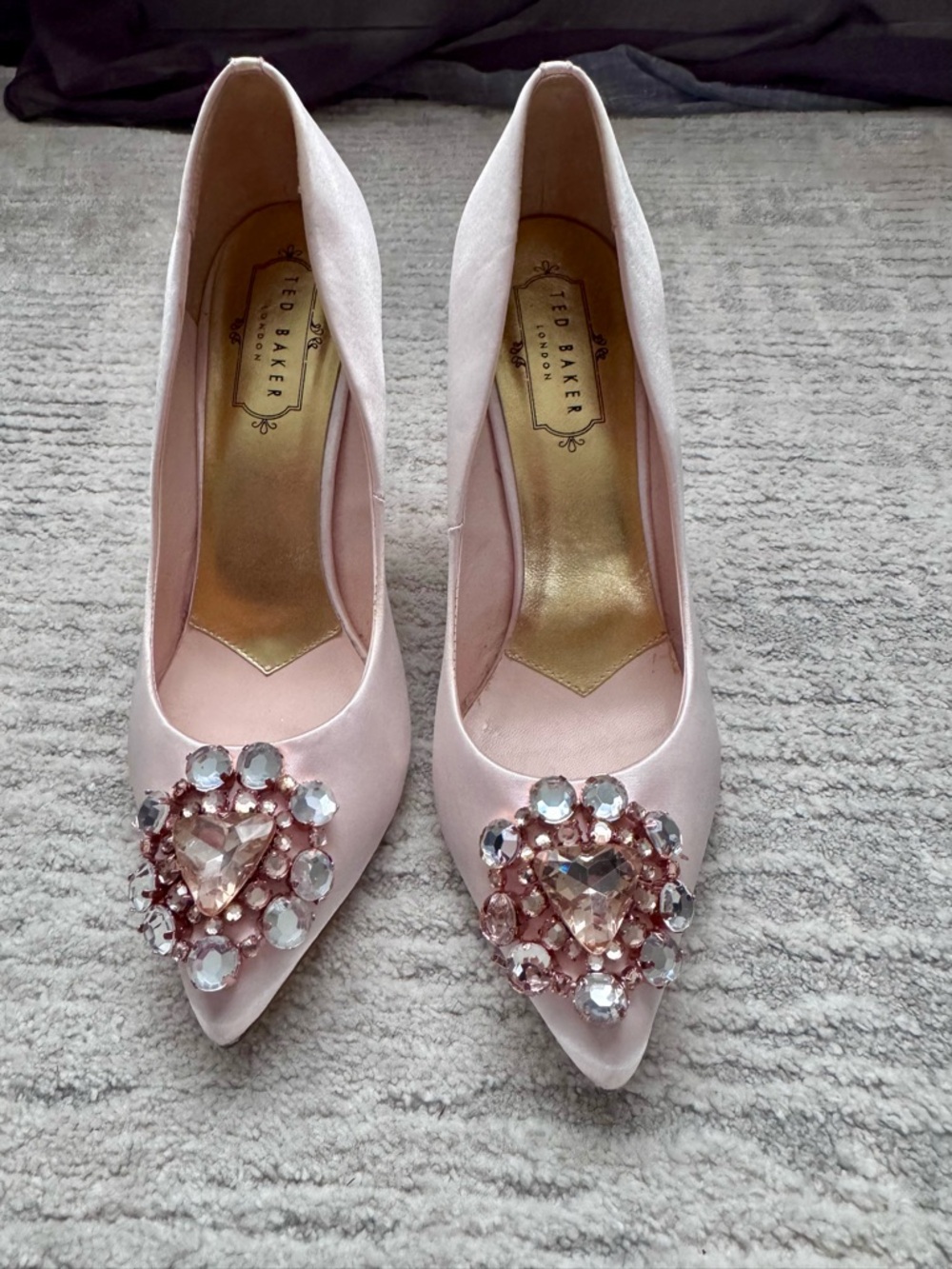 Ted Baker Blush Pink Jeweled Pointed Pumps